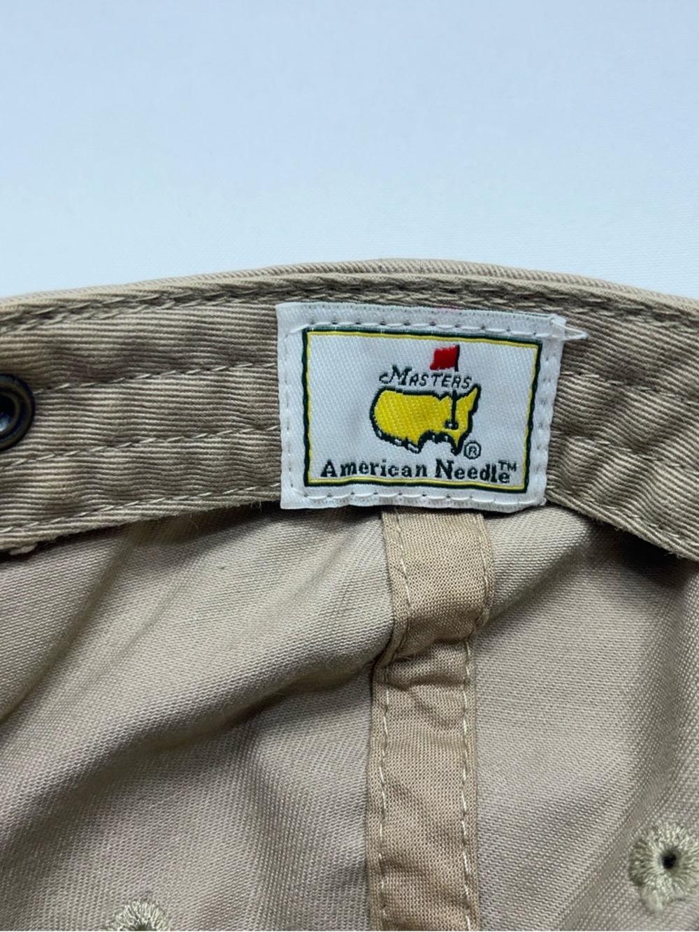 Masters Augusta National Golf Hat Khaki Strap Adjustable Cap American Needle - Picture 5 of 8